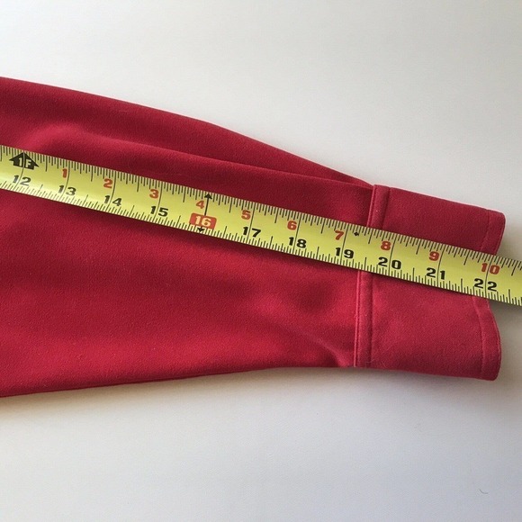 Real Clothes Saks Fifth Avenue SzL Red Button Down Long Sleeve Poly/Spandex - Picture 6 of 10